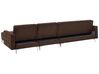 Left Hand Modular Faux Leather Sofa with Ottoman Brown ABERDEEN_717203