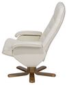Faux Leather Heated Massage Chair with Footrest Beige RELAXPRO_710673