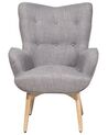 Wingback Chair with Footstool Light Grey VEJLE_689757
