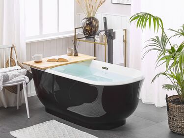 Frittstående badekar svart 170 x 77 cm TESORO