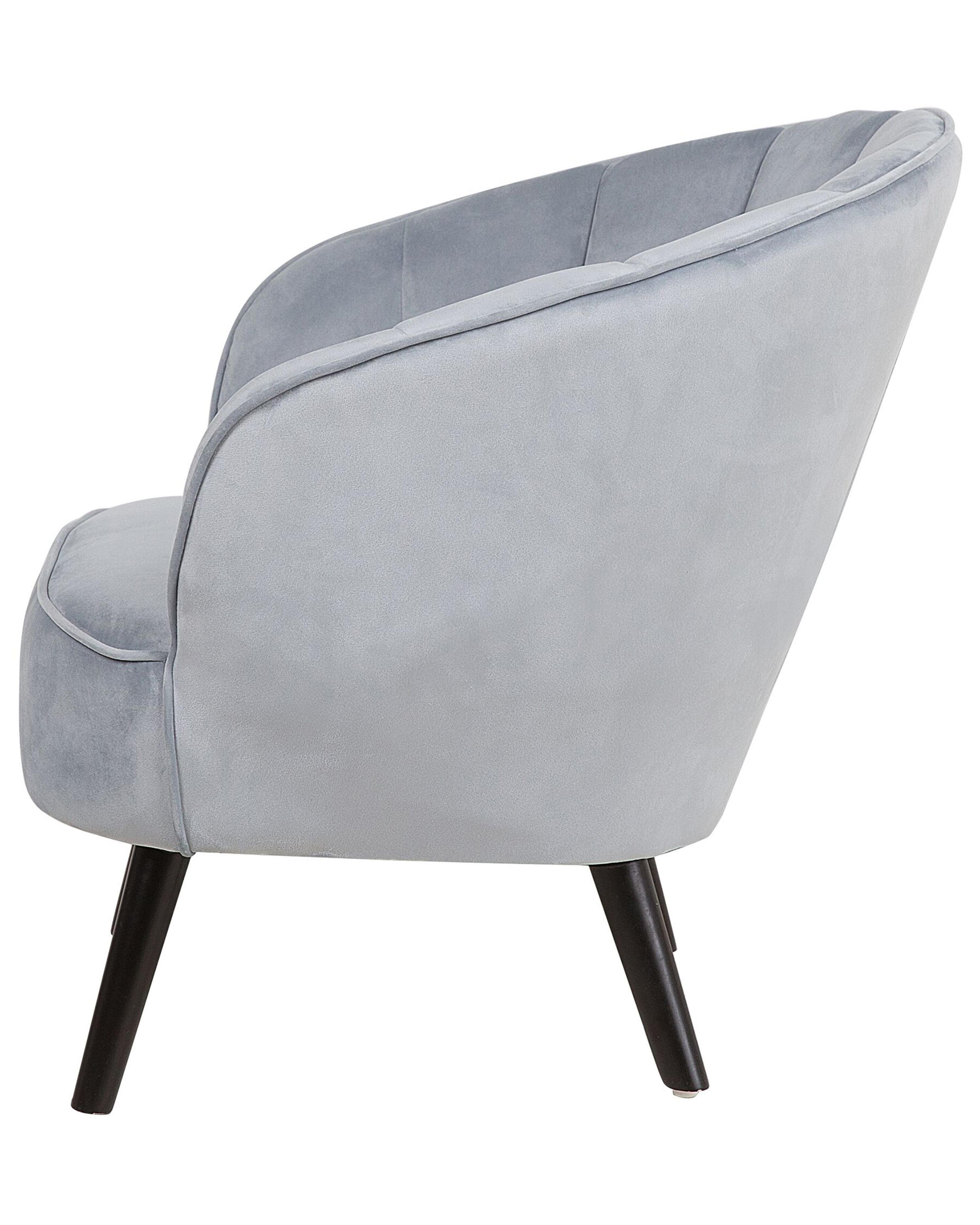 Fotel welurowy szary DALA