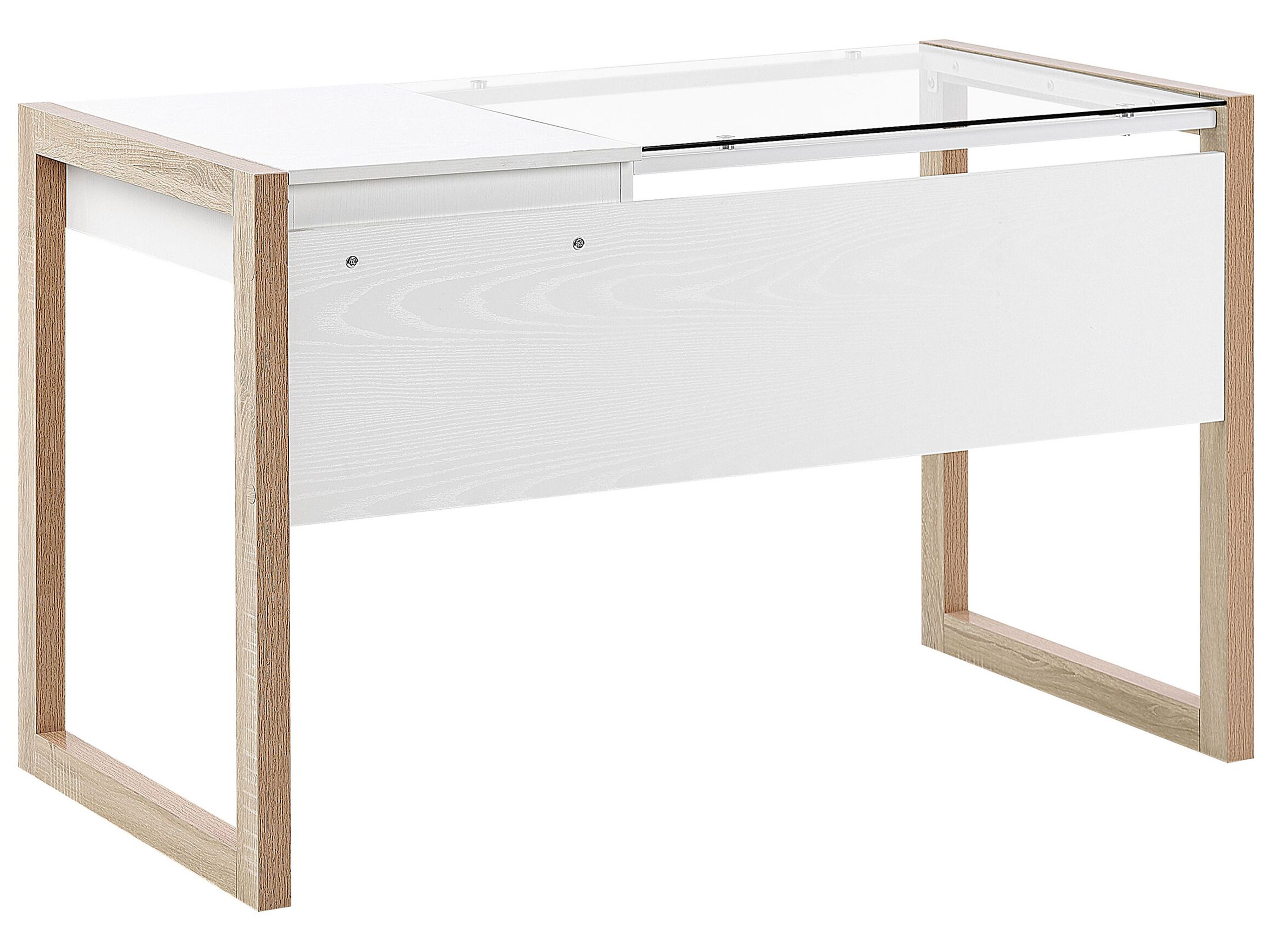 1 Drawer Home Office Desk 120 x 60 cm White with Light Wood JENKS