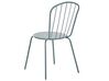 Zestaw ogrodowy metalowy stół i 4 krzesła jasnoniebieski CALVI z parasolem (16 opcji do wyboru)_863940