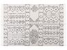 Teppich Wolle weiss / schwarz geometrisches Muster 160 x 230 cm Kurzflor ALKENT_852498