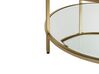Glass Top Coffee Table with Mirrored Shelf Gold BIRNEY_829610