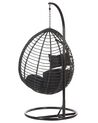 PE Rattan Hanging Chair with Stand Black TOLLO_763785