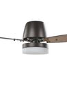 Ventilateur de plafond effet bois foncé avec lampe blanche MLAVA_781394