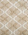 Teppich beige 50 x 80 cm kariertes Muster Kurzflor AKBEZ_791013