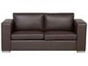3 Seater Leather Sofa Brown HELSINKI_740892