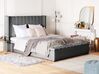 Velvet EU Double Size Bed with Storage Bench Grey NOYERS_777142