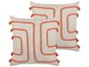 Set of 2 Cotton Cushions Abstract Pattern 45 x 45 cm Beige and Orange PLEIONE_840341