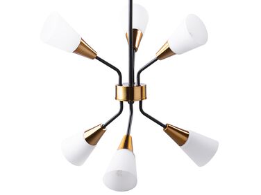 Bielo-zlato-čierna stropná lampa 6 tienidiel AROYO VI