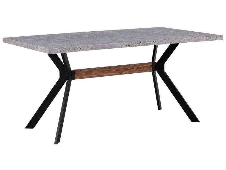 Jídelní stůl s betonovým efektem 160 x 90 cm šedý/černý BENSON_755584