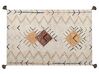Teppich Baumwolle beige 140 x 200 cm geometrisches Muster Kurzflor BOLAY_839808