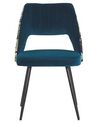  Sada 2 sametových jídelních židlí modrá ANSLEY_774198