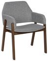 Set of 2 Fabric Dining Chairs Dark Wood and Grey ALBION_837799
