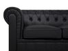 3 Seater Faux Leather Sofa Black CHESTERFIELD Big_708728