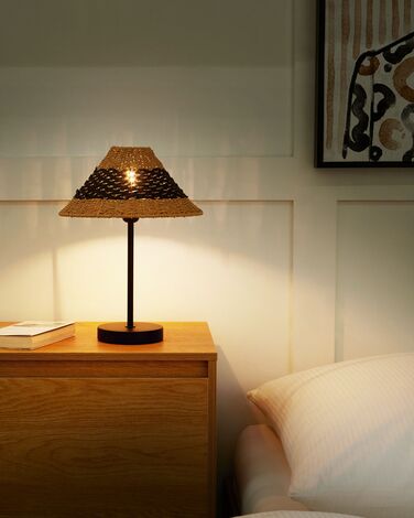 Paper Rope Table Lamp Beige and Black MOMBA