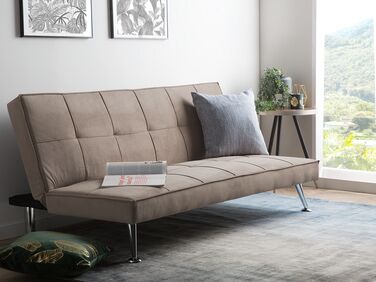 Fabric Sofa Bed Beige HASLE