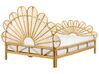 Ratanová paví postel 140 x 200 cm světlé dřevo FLORENTINE_868914