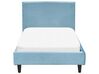 Housse de cadre de lit simple en velours bleu clair 90 x 200 cm pour les lits FITOU_875358