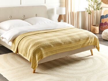Cotton Bedspread 150 x 200 cm Yellow DAULET