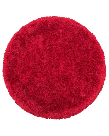 Shaggy Round Area Rug ⌀ 140 cm Red CIDE