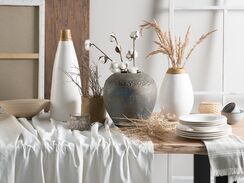 Koristemaljakko terrakotta valkoinen 32 cm CORIA