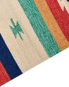 Kelim Teppich Baumwolle mehrfarbig 80 x 150 cm geometrisches Muster Kurzflor MARGARA_869743