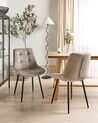 Set of 2 Velvet Dining Chairs Taupe MELROSE_885797