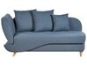 Left Hand Fabric Chaise Lounge with Storage Blue MERI II_881307