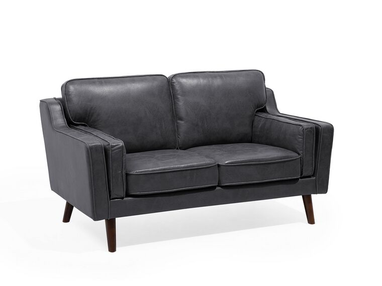 2 Seater Sofa Faux Leather Grey LOKKA | Beliani.co.uk