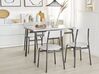 Matgrupp av bord och 4 stolar grå/svart VELDEN_839511