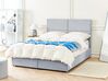 Velvet EU Double Size Ottoman Bed with Drawers Light Grey VERNOYES_861476