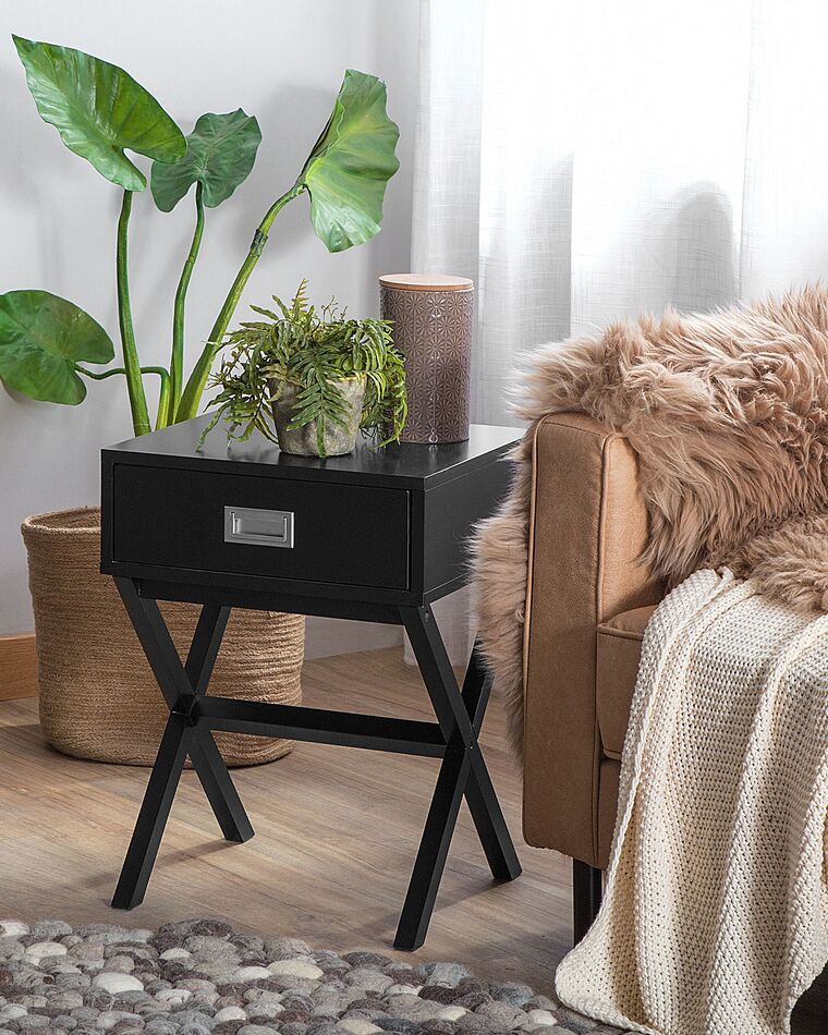 Tavolino moderno con 2 cassetti | Nero e Rovere Artisan | 44 x 97 x 60 cm | Fouchana 14 Tavolino moderno con 2 cassetti | Nero e Rovere Artisan | 44 x 97 x 60 cm | Fouchana 14