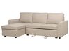 Right Hand Fabric Corner Sofa Bed with Storage Beige NESNA_912738