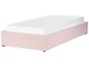 Buklé posteľ s úložným priestorom 90 x 200 cm pastelová ružová DINAN_903662