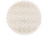 Kulatý bavlněný koberec ⌀ 140 cm béžový HARRAN_850005