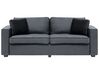 3-Sitzer Sofa Samtstoff grau / schwarz FALUN_711076