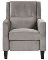 Velvet Recliner Chair Grey EGERSUND_794202