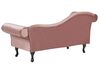 Chaise longue fluweel roze linkszijdig LATTES_793762
