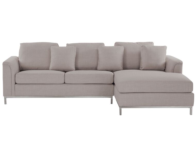 Sofa med chaiselong Venstrevendt Stof Beige OSLO_693548
