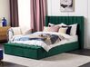 Zamatová posteľ s úložným priestorom 160 x 200 cm zelená NOYERS_834610
