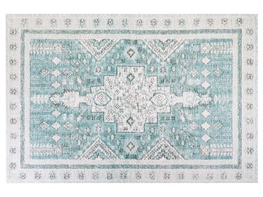Teppich Baumwolle mintgrün 200 x 300 cm orientalisches Muster Kurzflor FULLA
