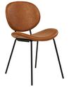 Set of 2 Faux Leather Dining Chairs Golden Brown LUANA_873671