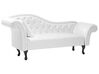Left Hand Faux Leather Chaise Lounge White LATTES_681428
