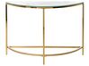 Glass Top Console Table Marble Effect White with Gold ORITA _824983
