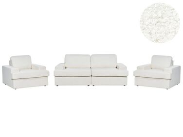 5 Seater Boucle Living Room Set White ALLA