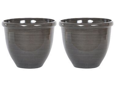 Conjunto de 2 vasos de plantas castanhos ⌀ 49 cm TESALIA