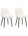 Set of 2 Boucle Dining Chairs White AVILLA_887255